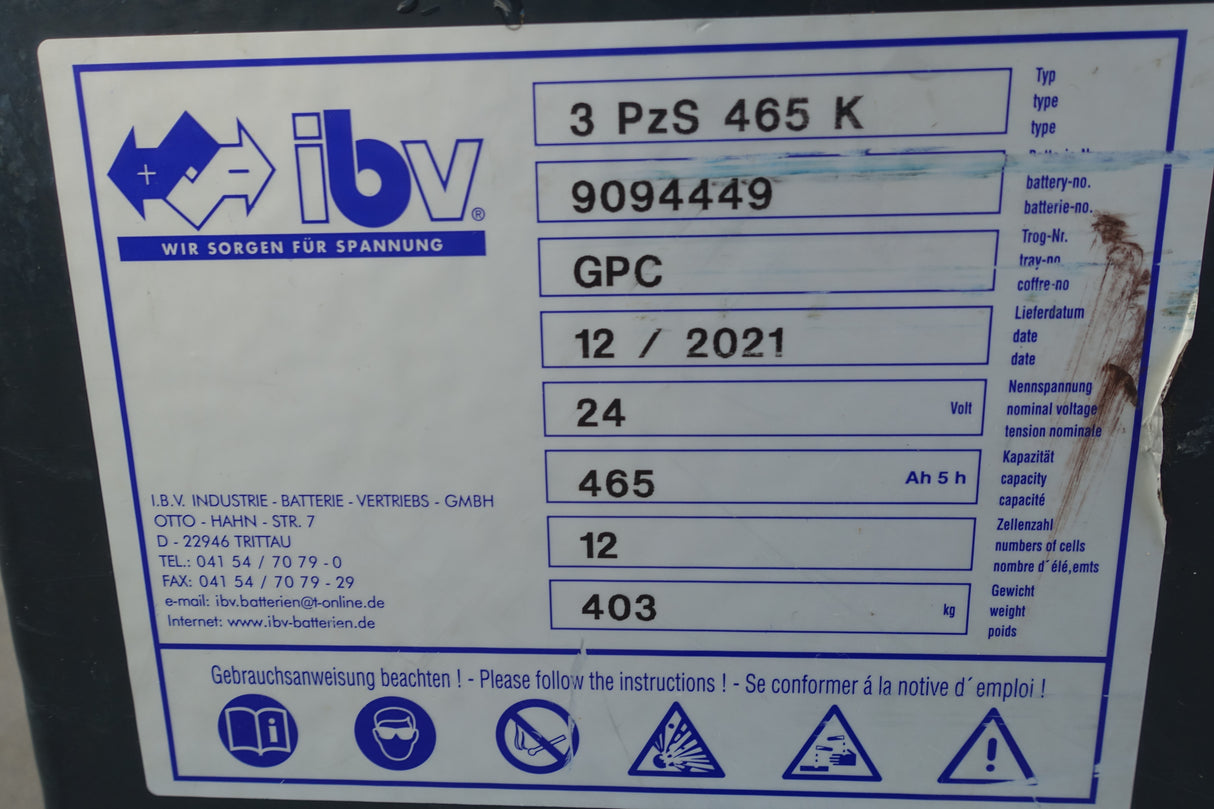 Staplerbatterie 24V 3PzS465