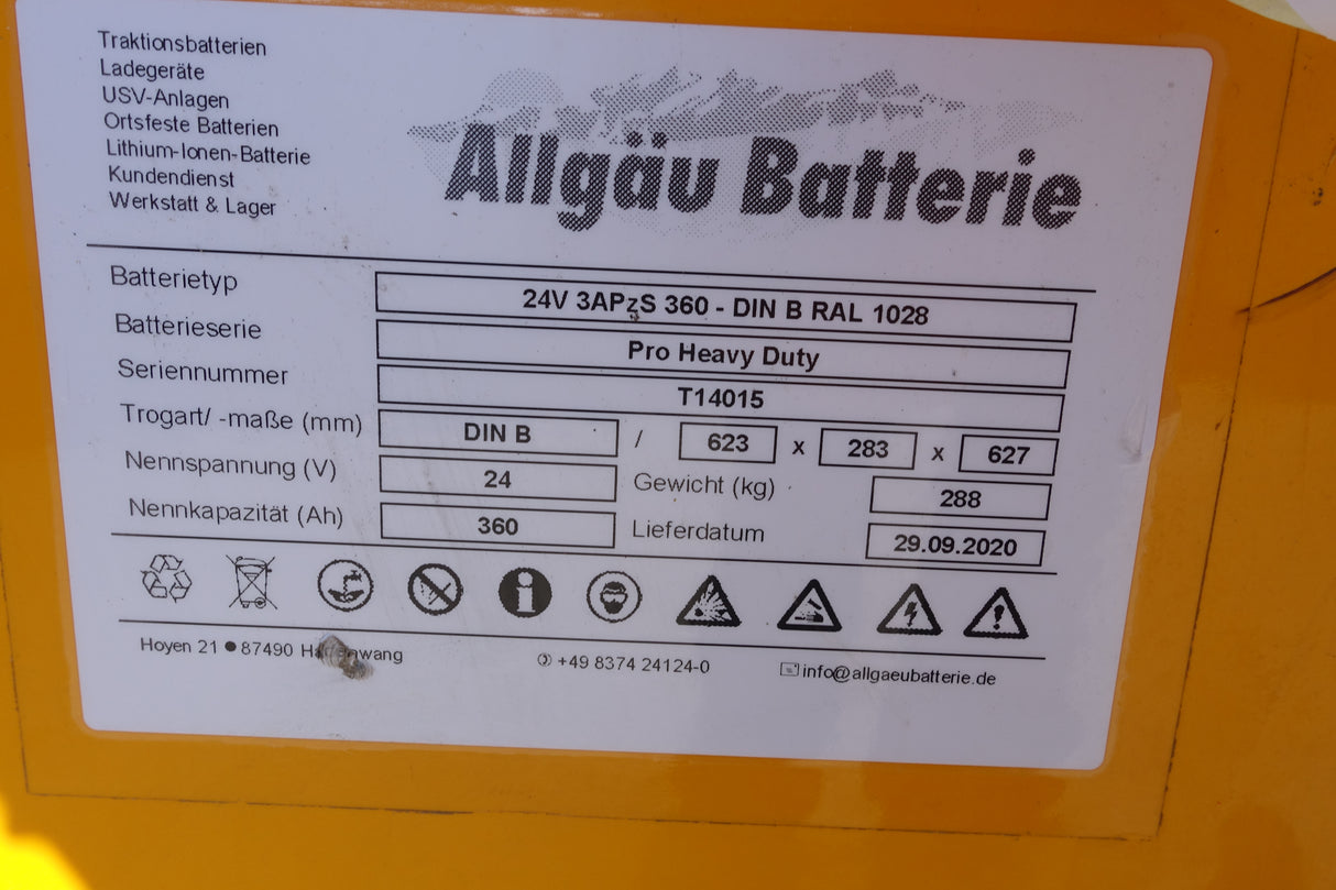 Staplerbatterie 24V 3PzS360