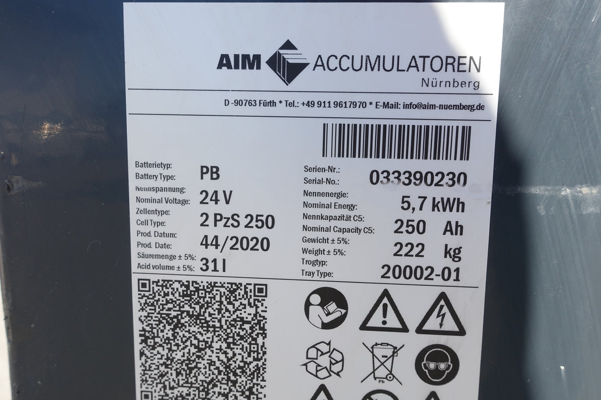 Staplerbatterie 24V 2PzS250
