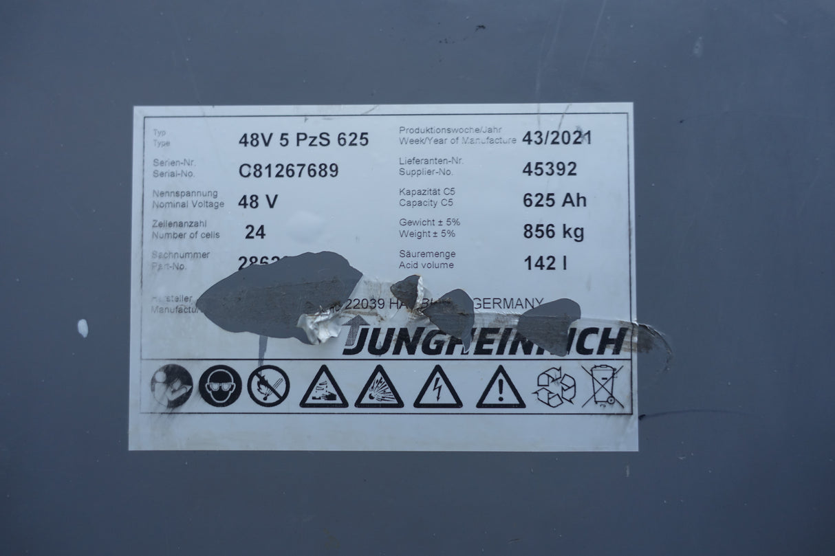 Staplerbatterie 48V 5PzS625