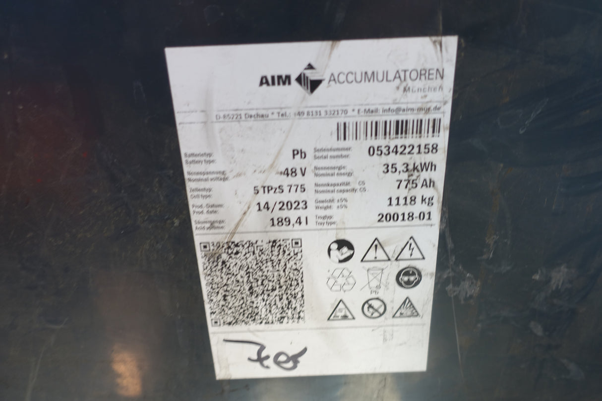 Forklift battery 48V 5PzS775