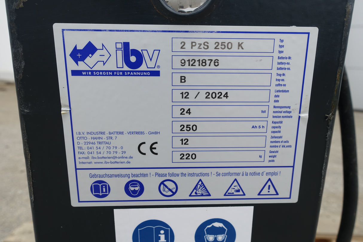 Forklift battery 24V 2PzS250