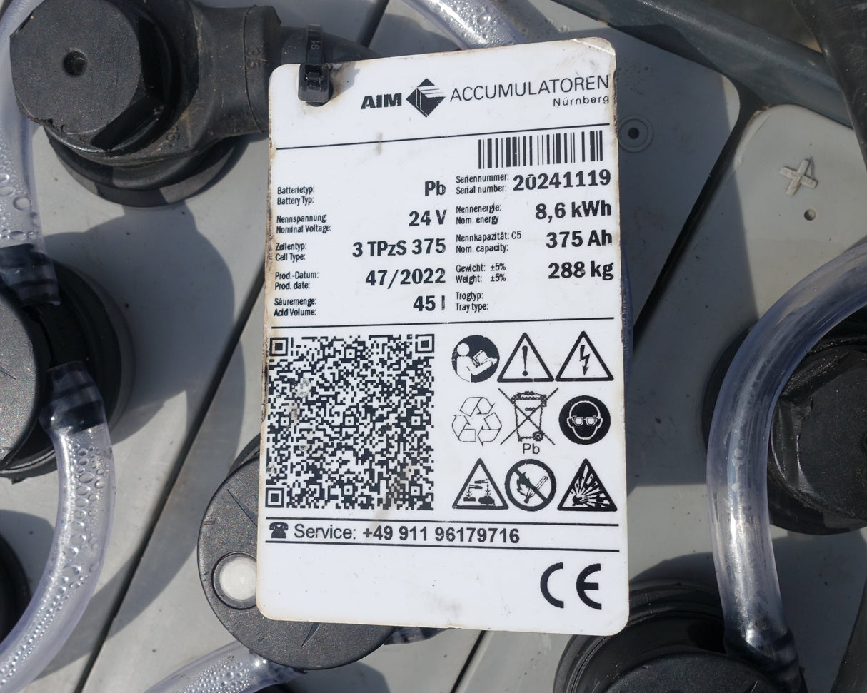 Staplerbatterie 24V 3PzS375