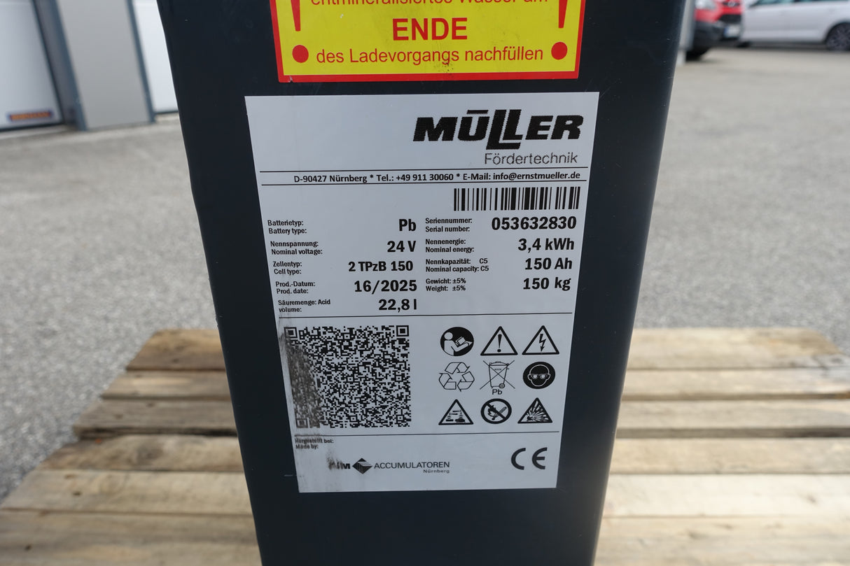 Staplerbatterie 24V 2PzB150