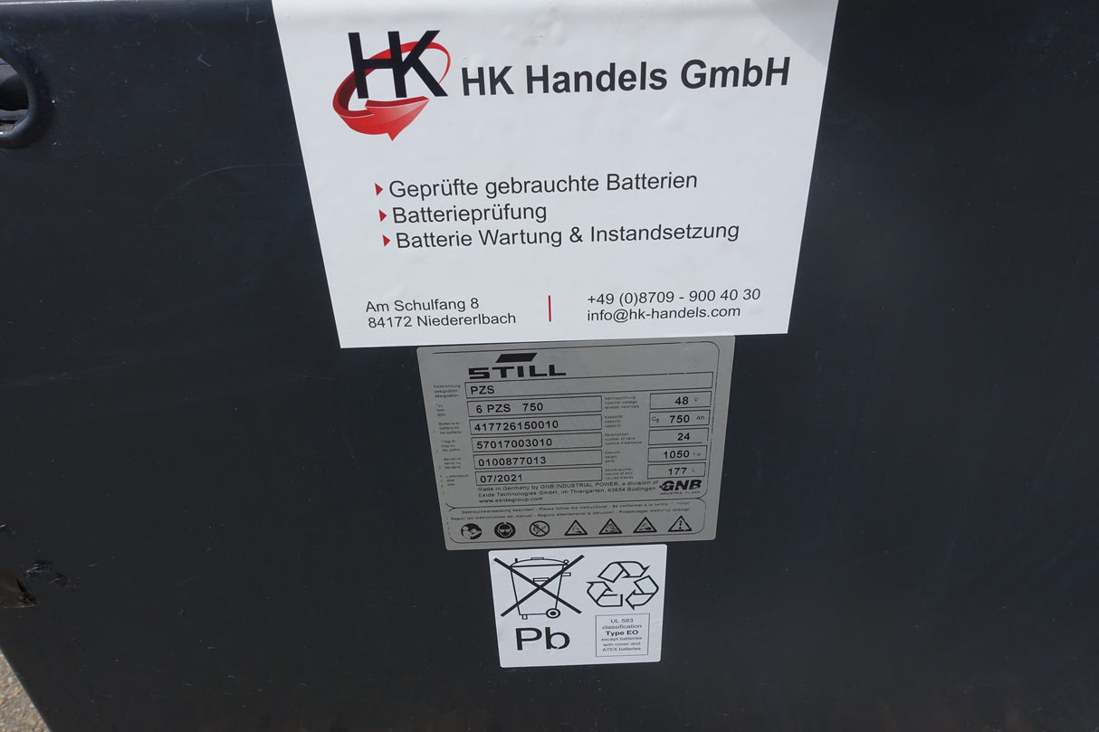 Forklift battery 48V 6PzS750