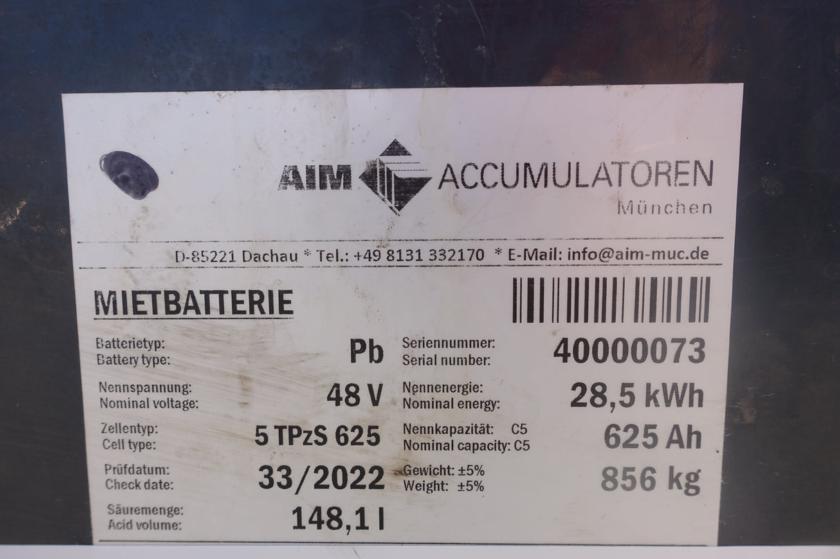 Staplerbatterie 48V 5PzS625