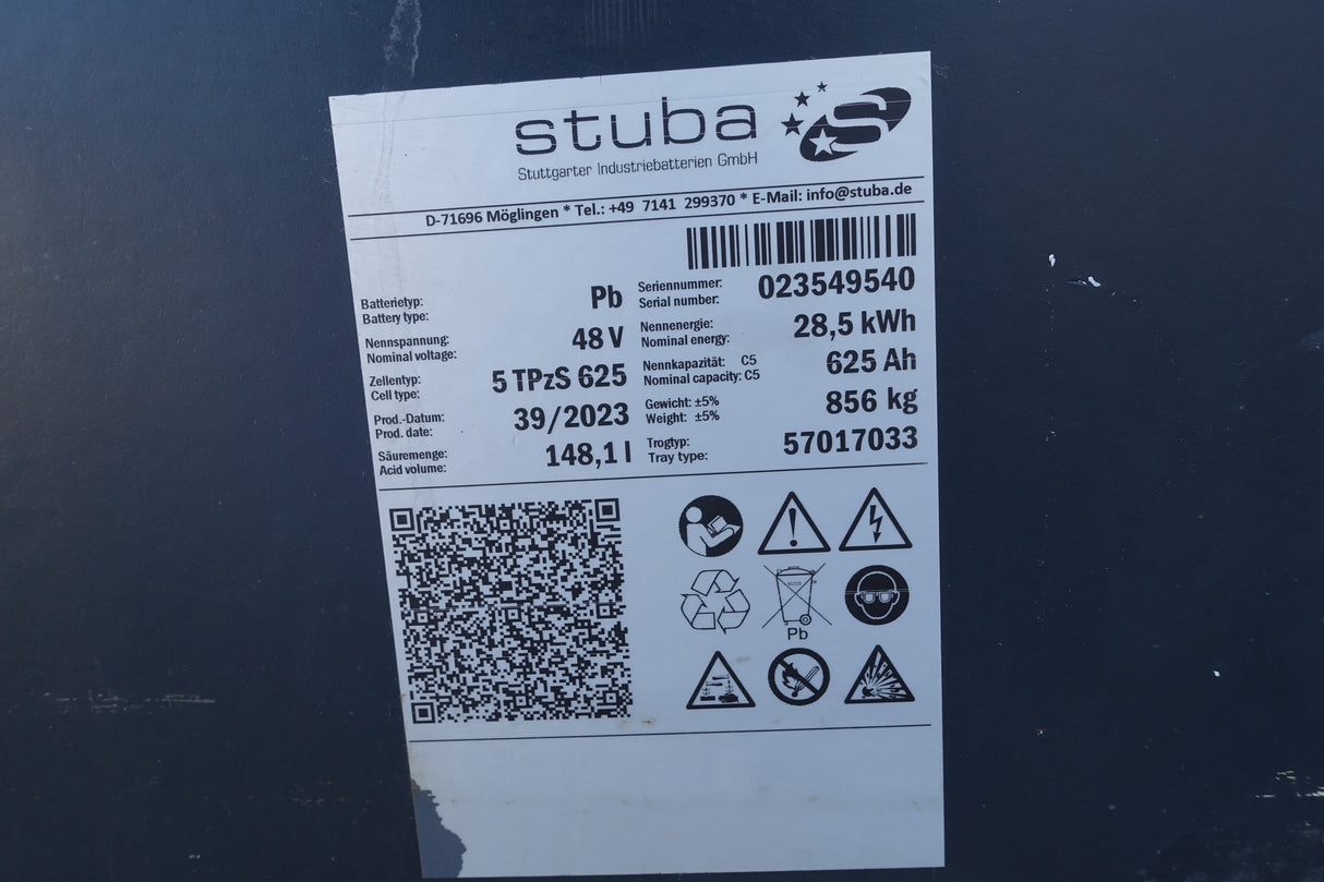 Forklift battery 48V 5PzS625