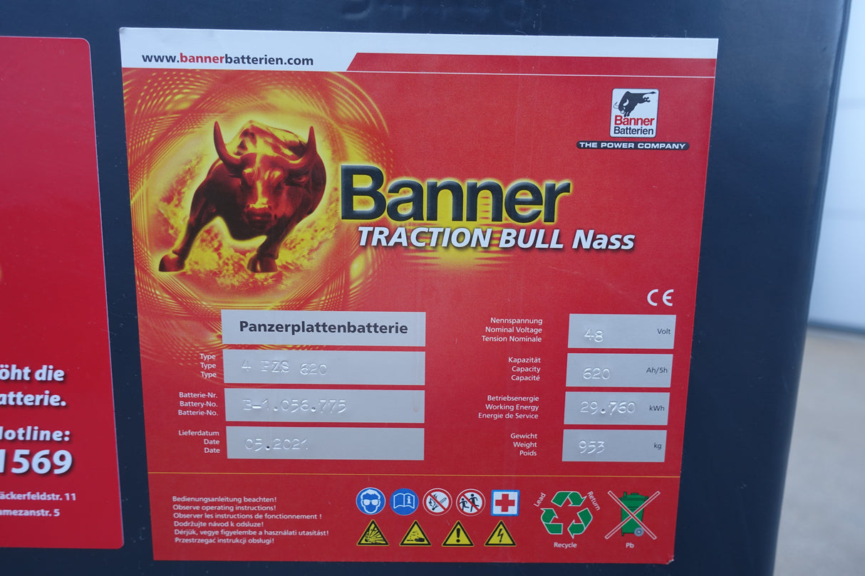 Forklift battery 48V 4PzS620