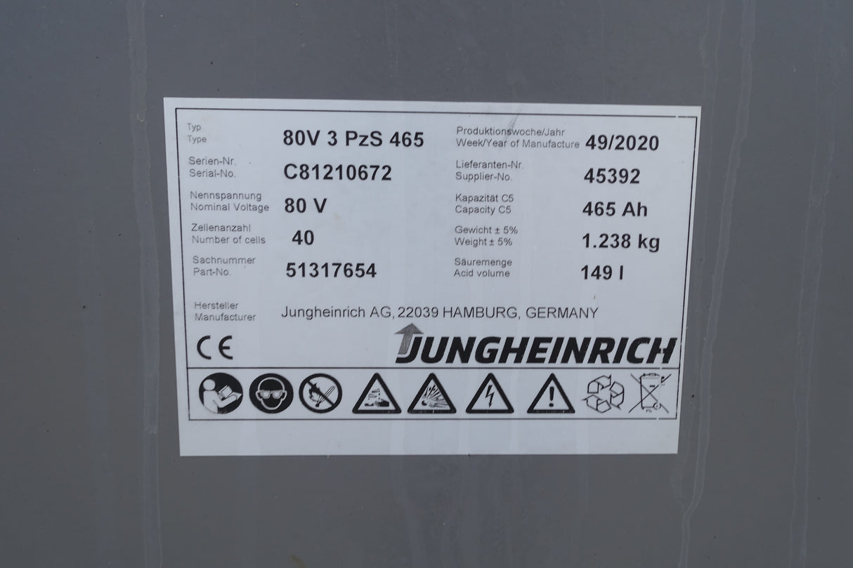 Staplerbatterie 80V 3PzS465