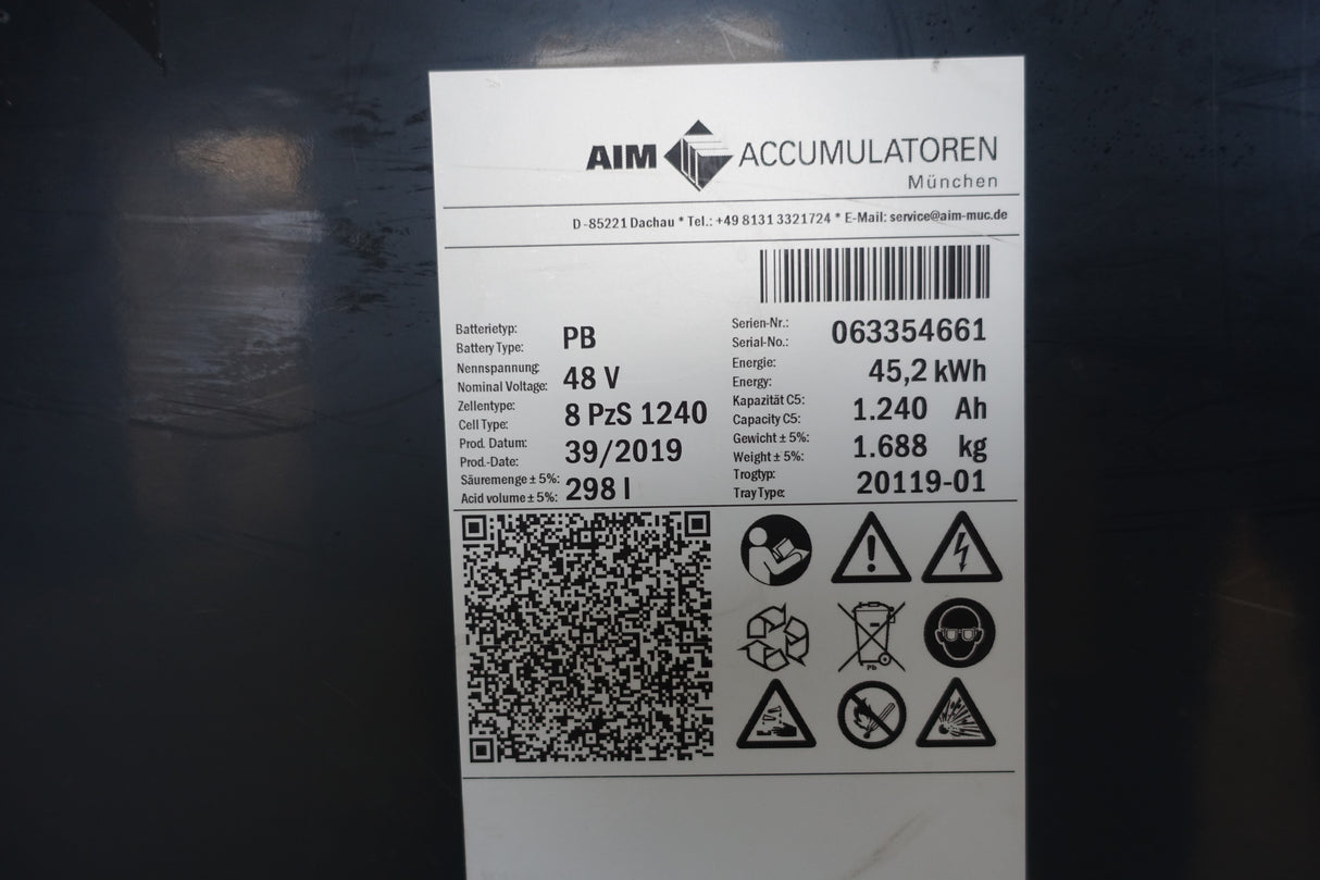 Forklift battery 48V 8PzS1240
