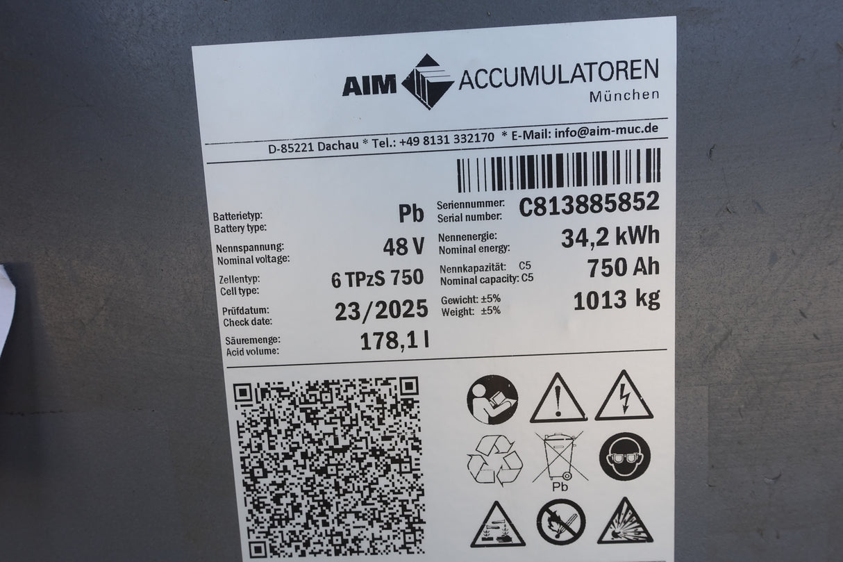 AIM Staplerbatterie 48V 6PzS750