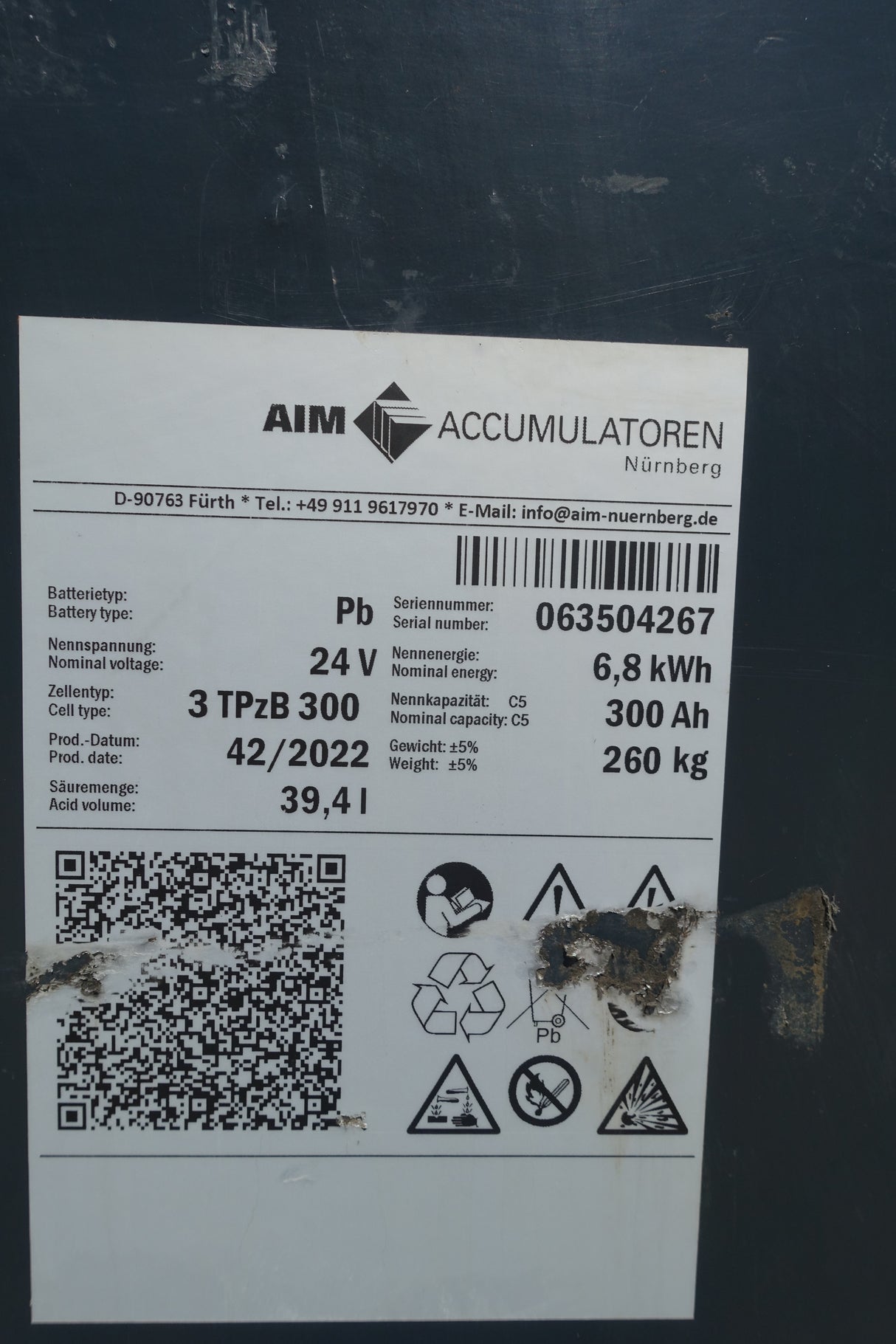 AIM Staplerbatterie 24V 3PzB300