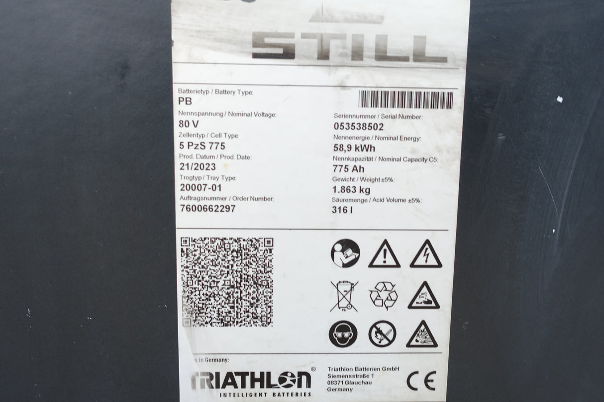 Staplerbatterie 80V 5PzS775