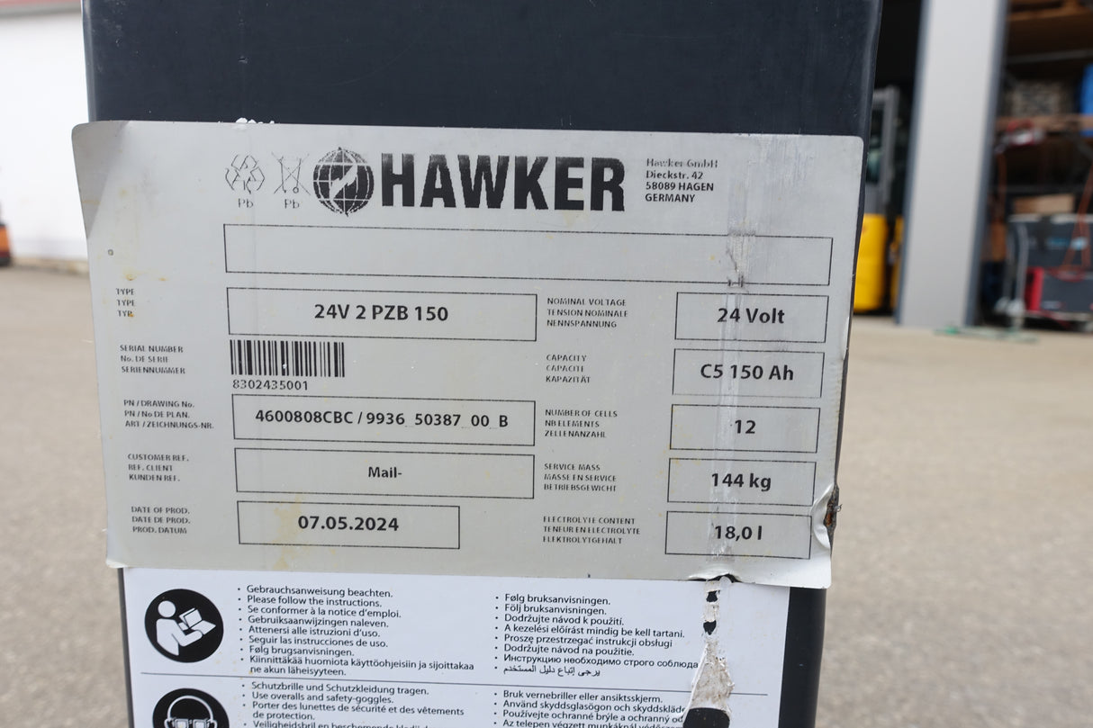 Staplerbatterie 24V 2PzB150