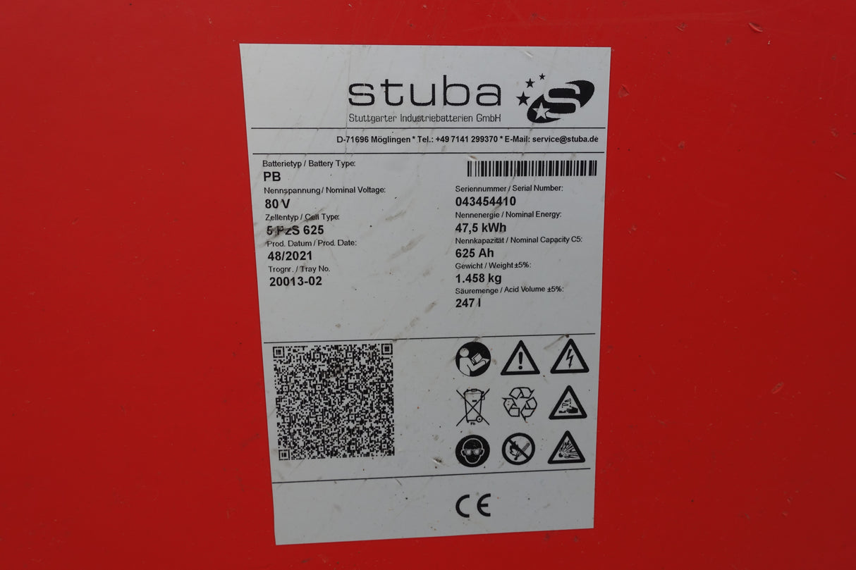 Forklift battery 80V 5PzS625