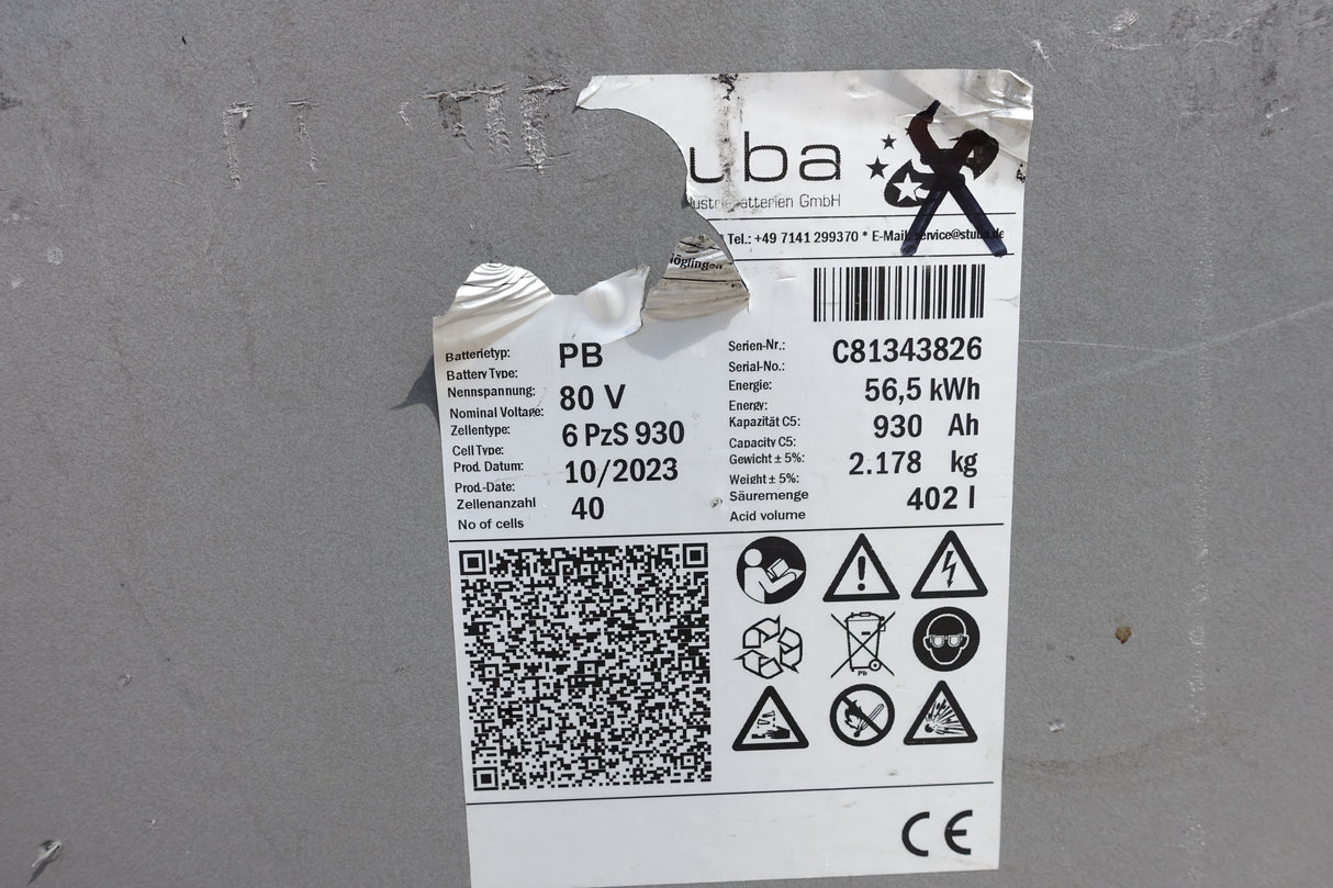 Stuba Staplerbatterie 80V 6PzS930