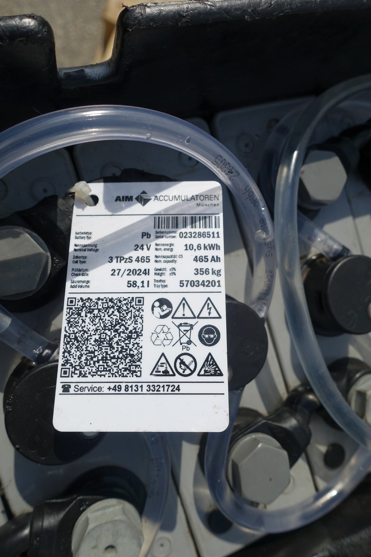 Staplerbatterie 24V 3PzS465