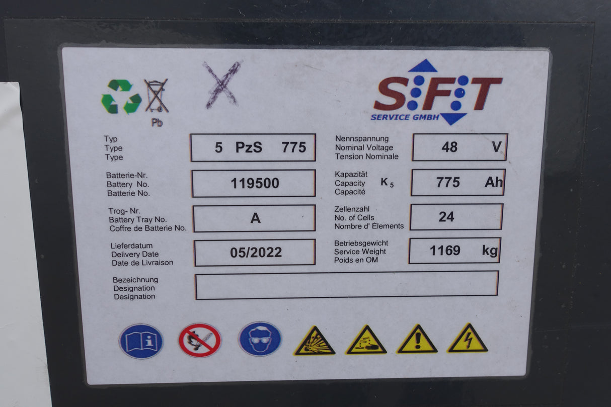 Forklift battery 48V 5PzS775