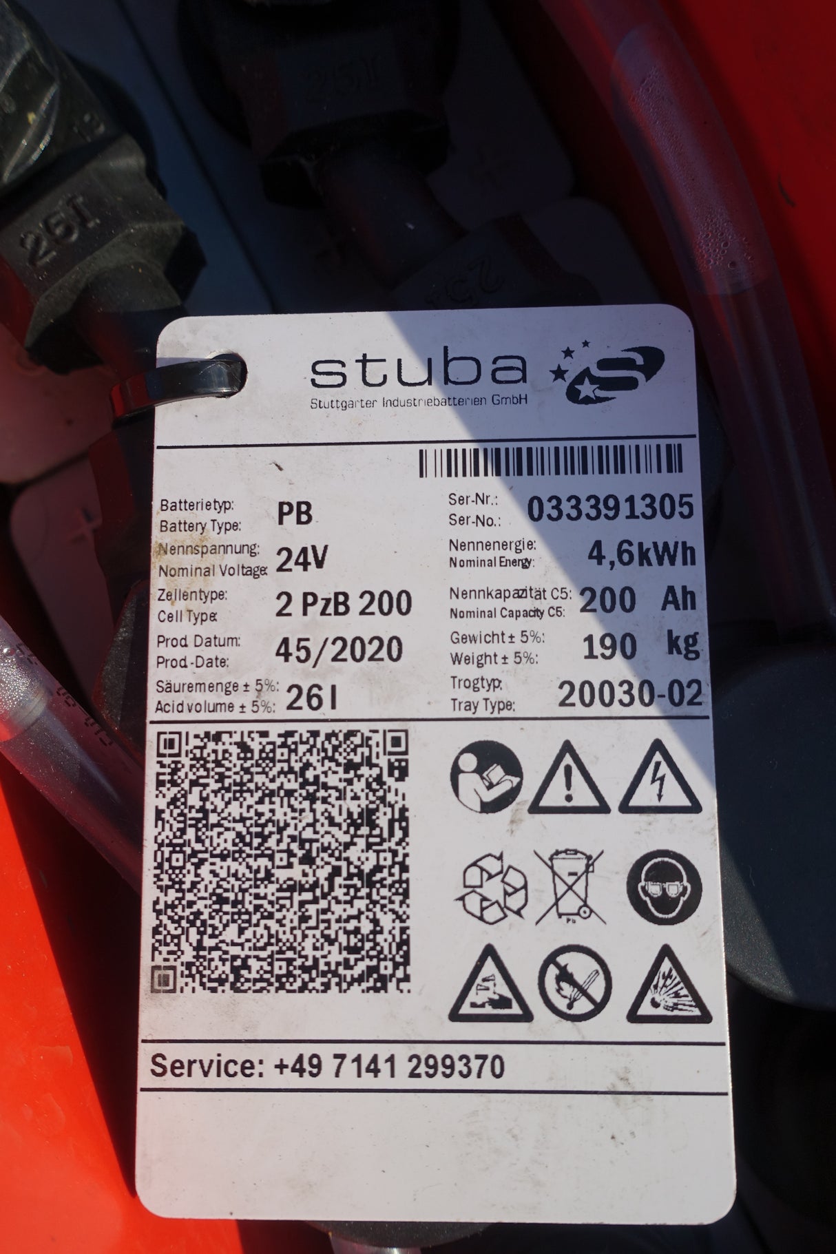 Stuba Staplerbatterie 24V 2PzB200 L-TROG