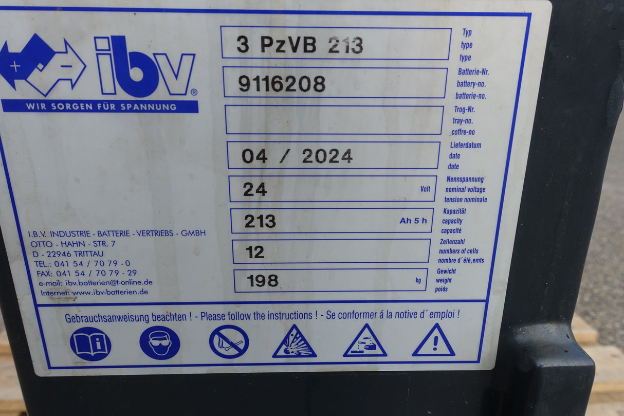 IBV Staplerbatterie 24V 3PzVB213 GEL