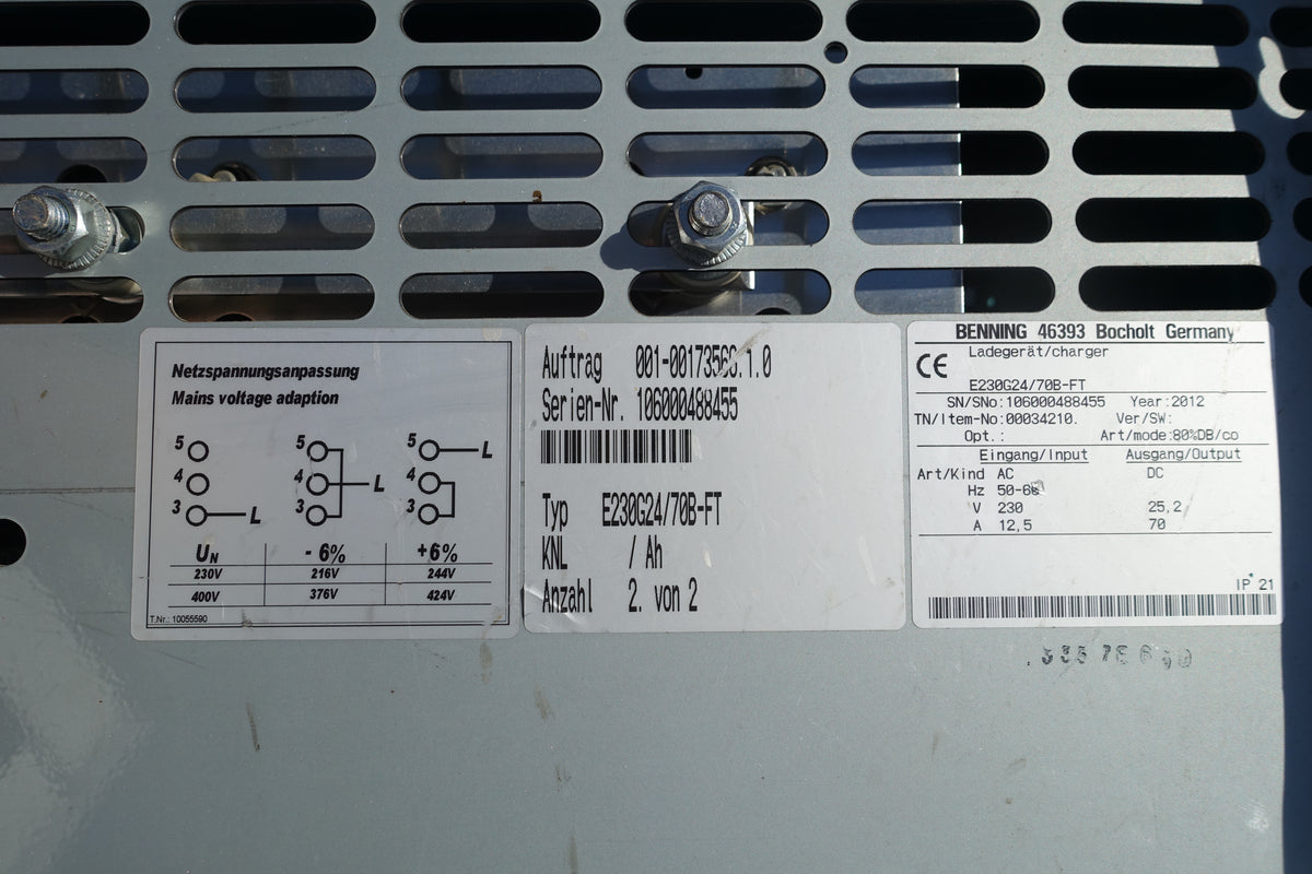 24V 70A Ladegerät Benning