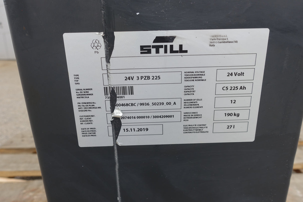 Staplerbatterie 24V 3PzB225