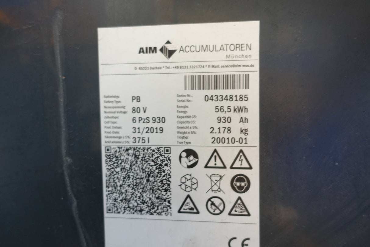 Staplerbatterie 80V 6PzS930