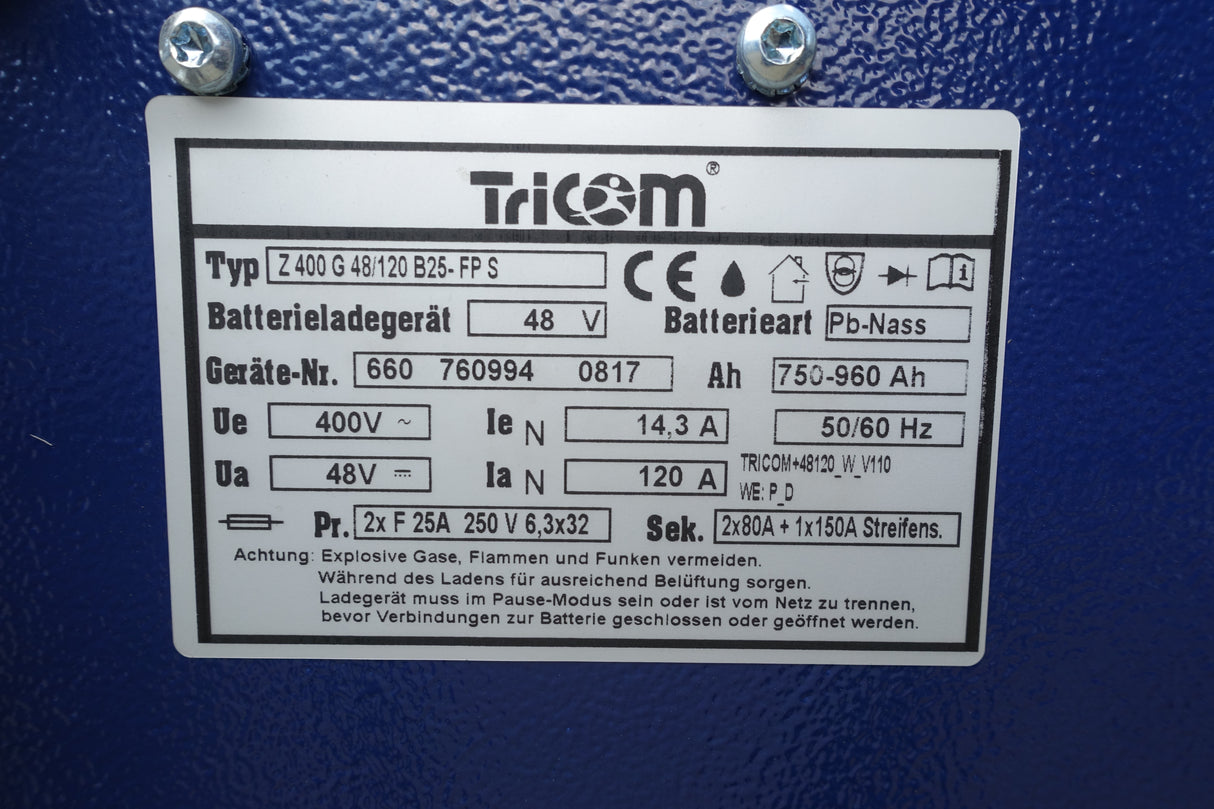 48V 120A Tricom HF Ladegerät