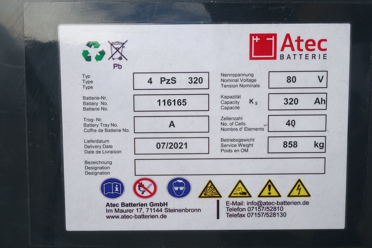 Staplerbatterie 80V 4PzS320