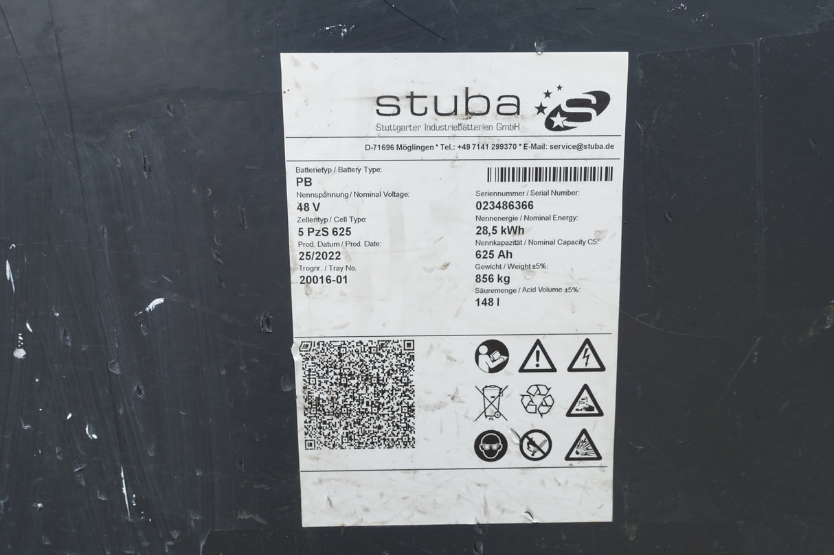 Forklift battery 48V 5PzS625