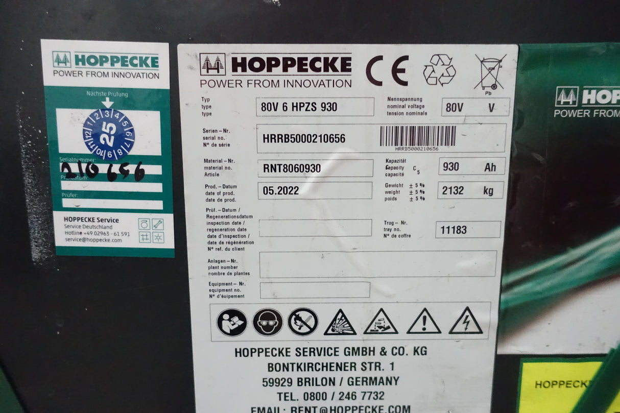 Staplerbatterie 80V 6PzS930