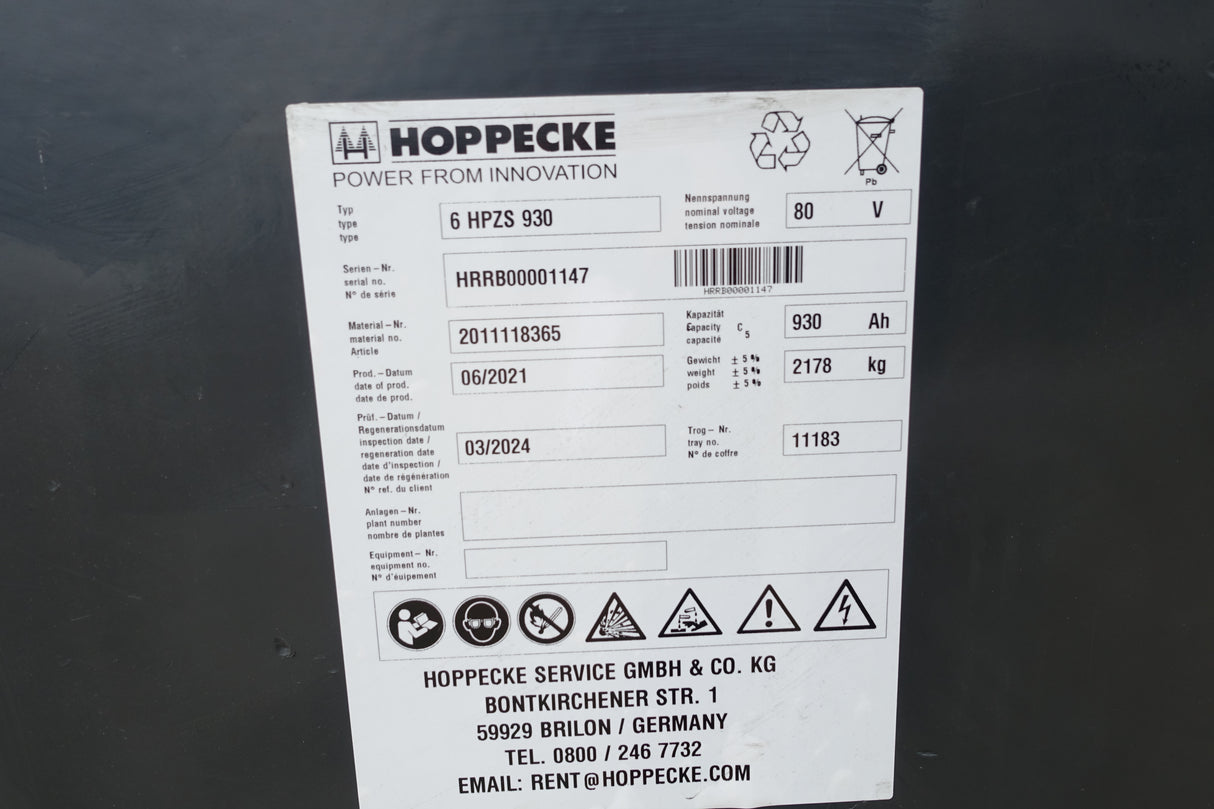 Staplerbatterie 80V 6PzS930