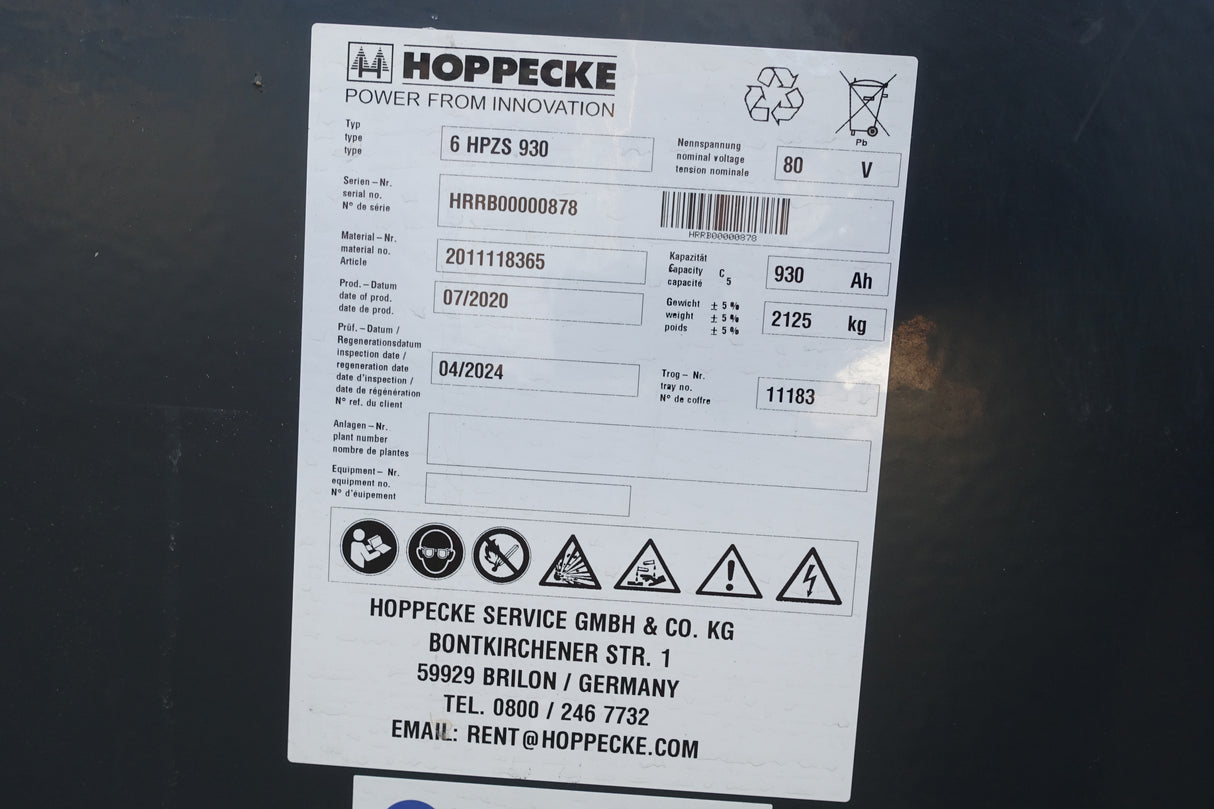 Staplerbatterie 80V 6PzS930