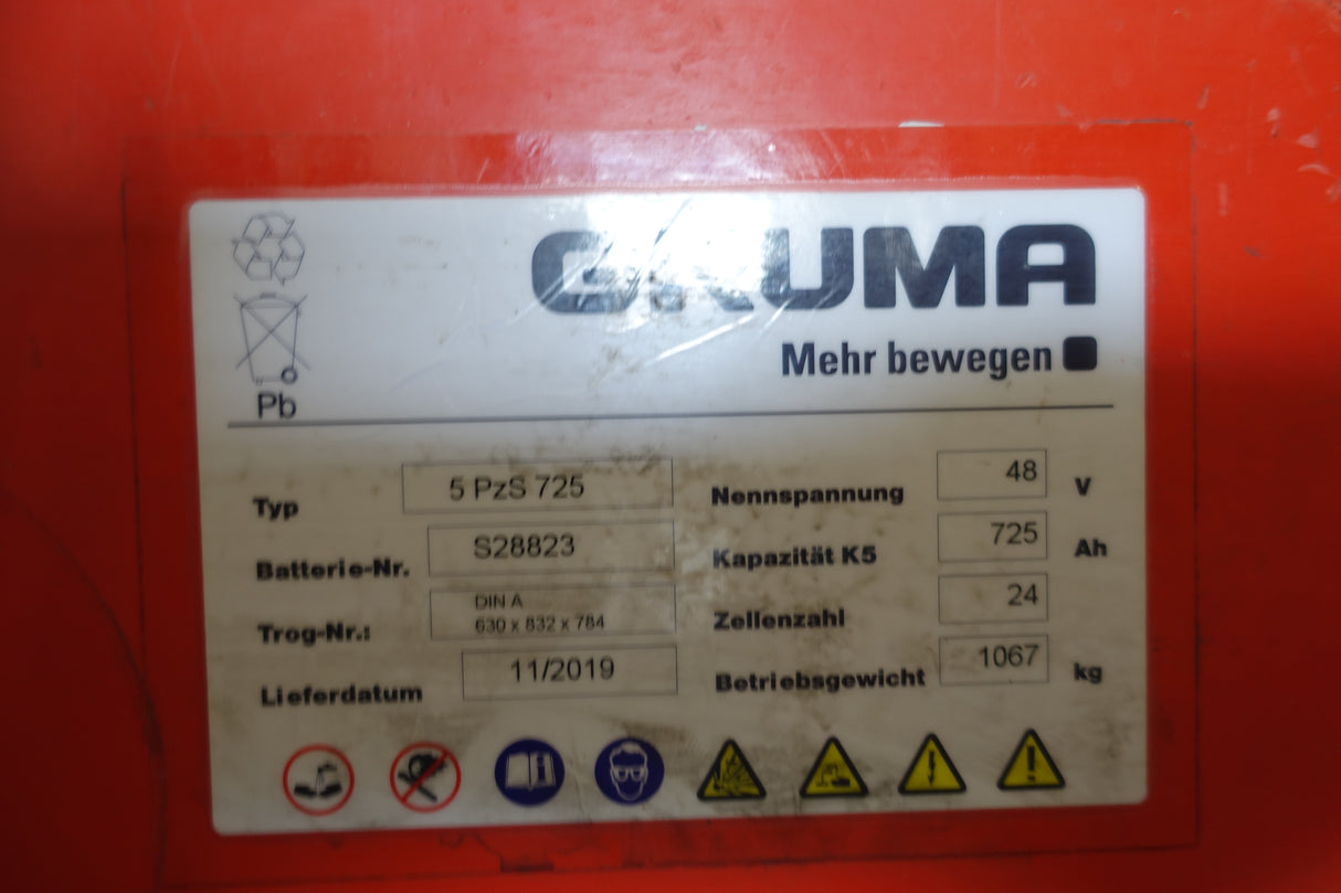 Staplerbatterie 48V 5PzS725