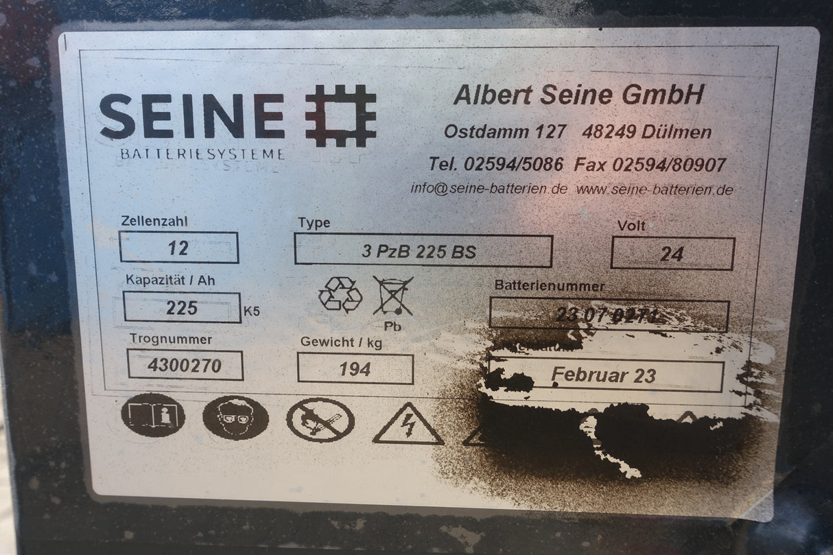 Staplerbatterie 24V 3PzB225