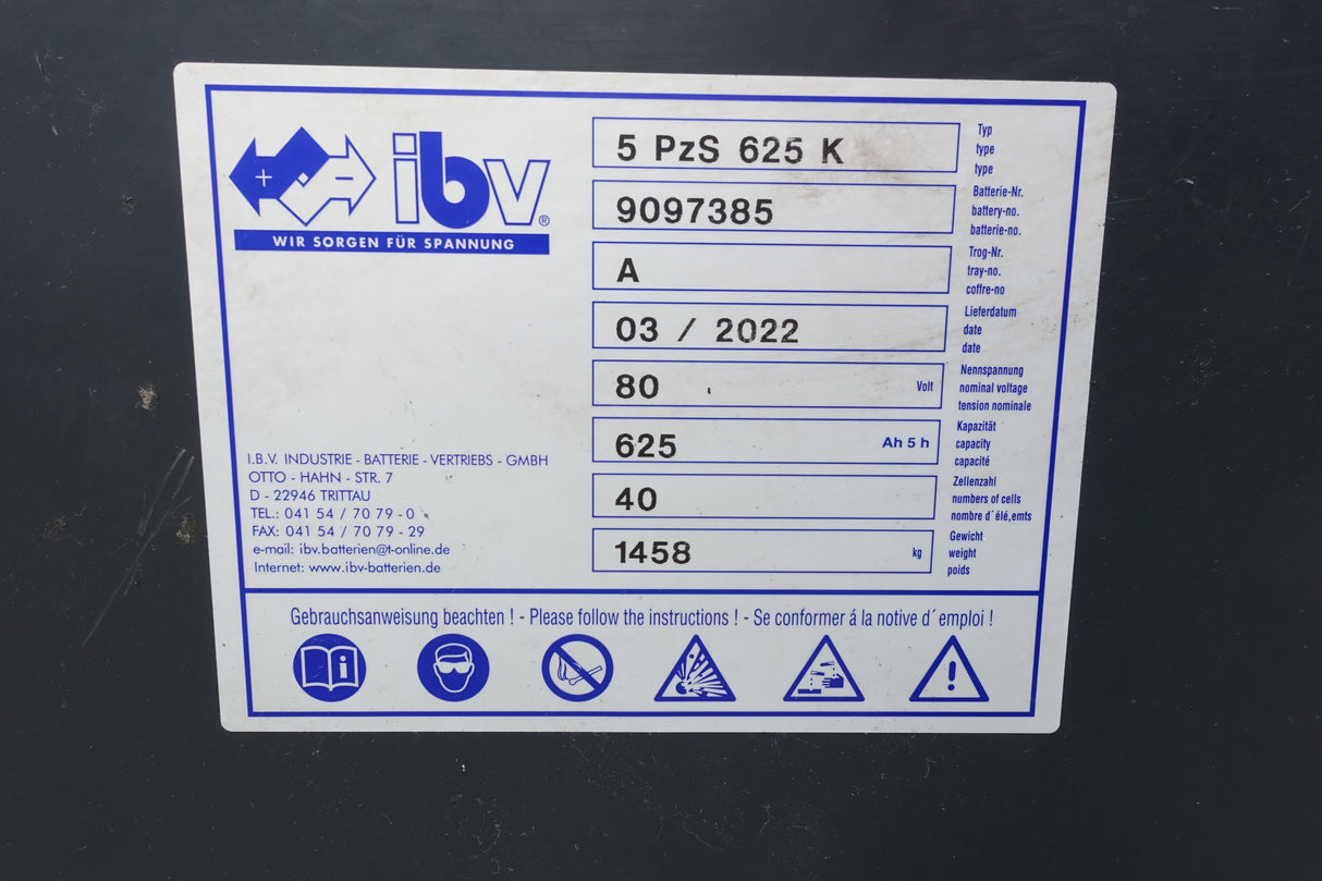 Forklift battery 80V 5PzS625