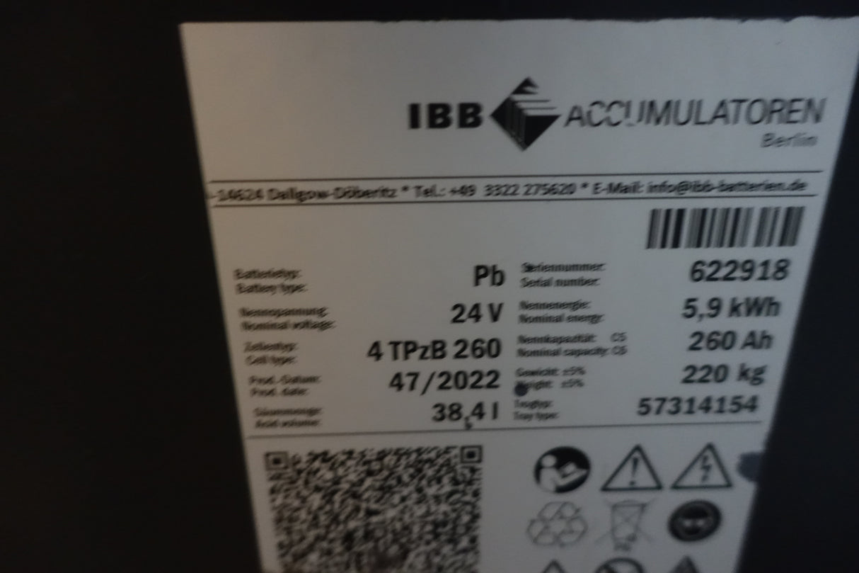 Staplerbatterie 24V 4PzB260