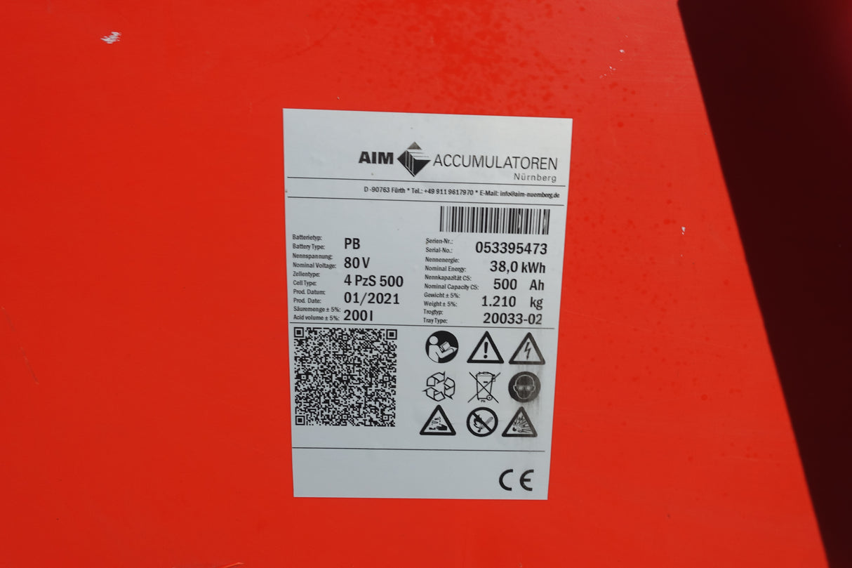Forklift battery 80V 4PzS500