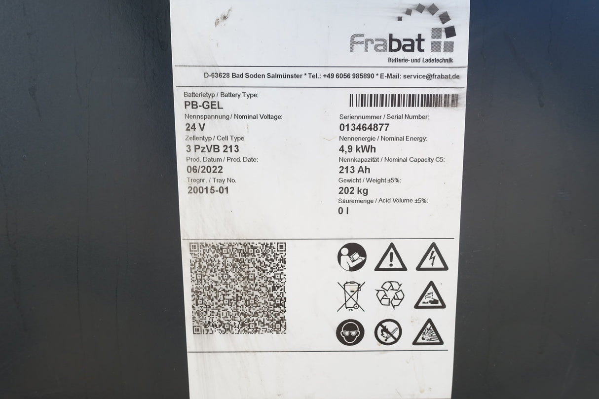 Staplerbatterie 24V 3PzVB213