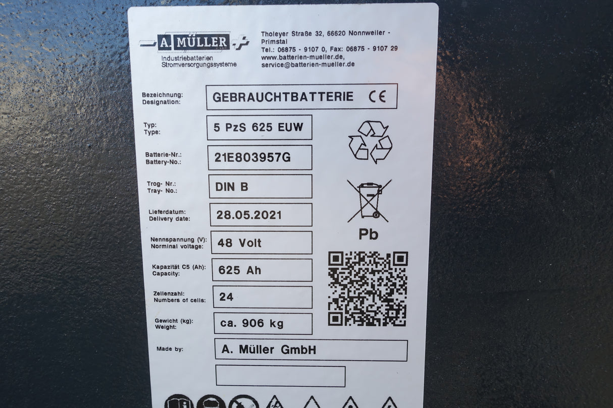 Staplerbatterie 48V 5PzS625