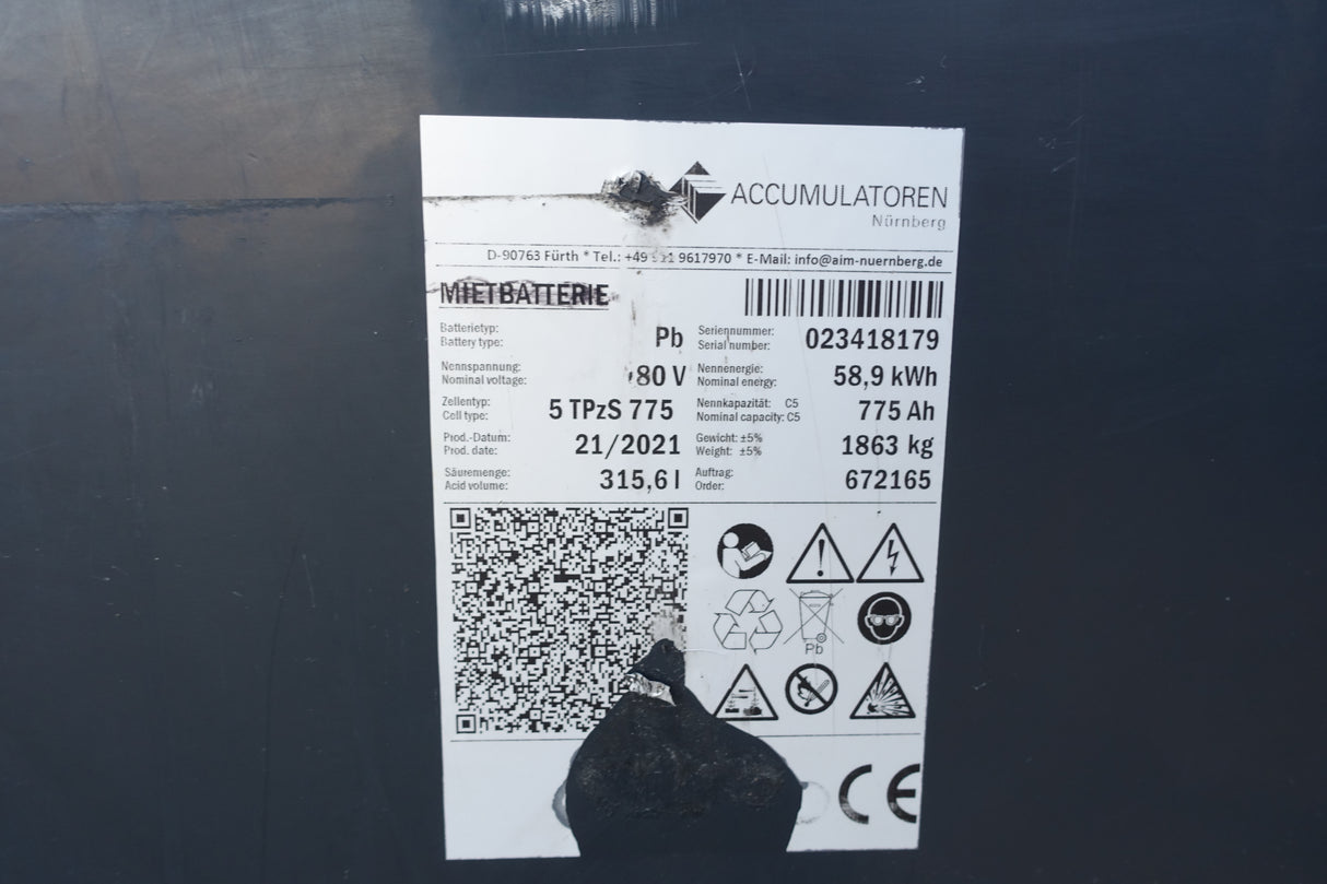 Forklift battery 80V 5PzS775