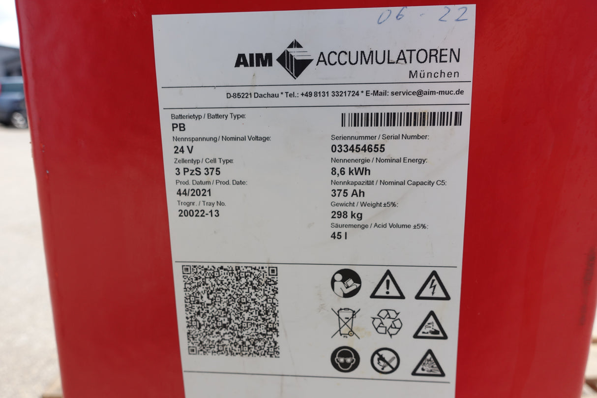 Staplerbatterie 24V 3PzS375