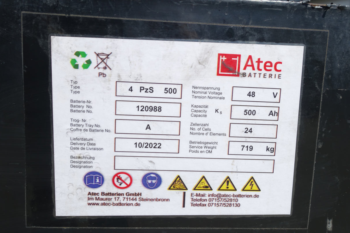 Forklift battery 48V 4PzS500