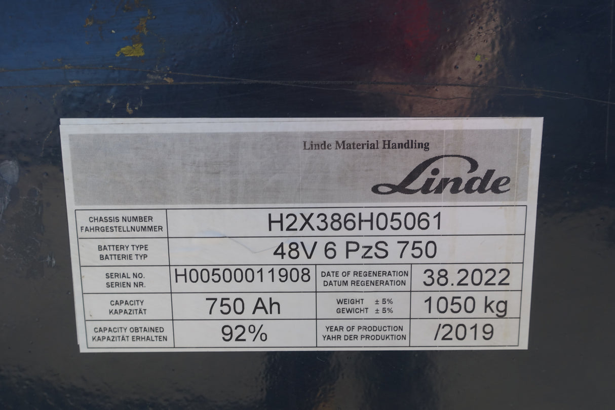 Staplerbatterie 48V 6PzS750