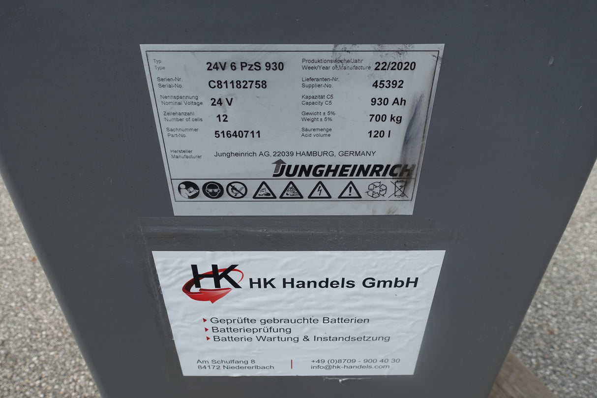 Forklift battery 24V 6PzS930