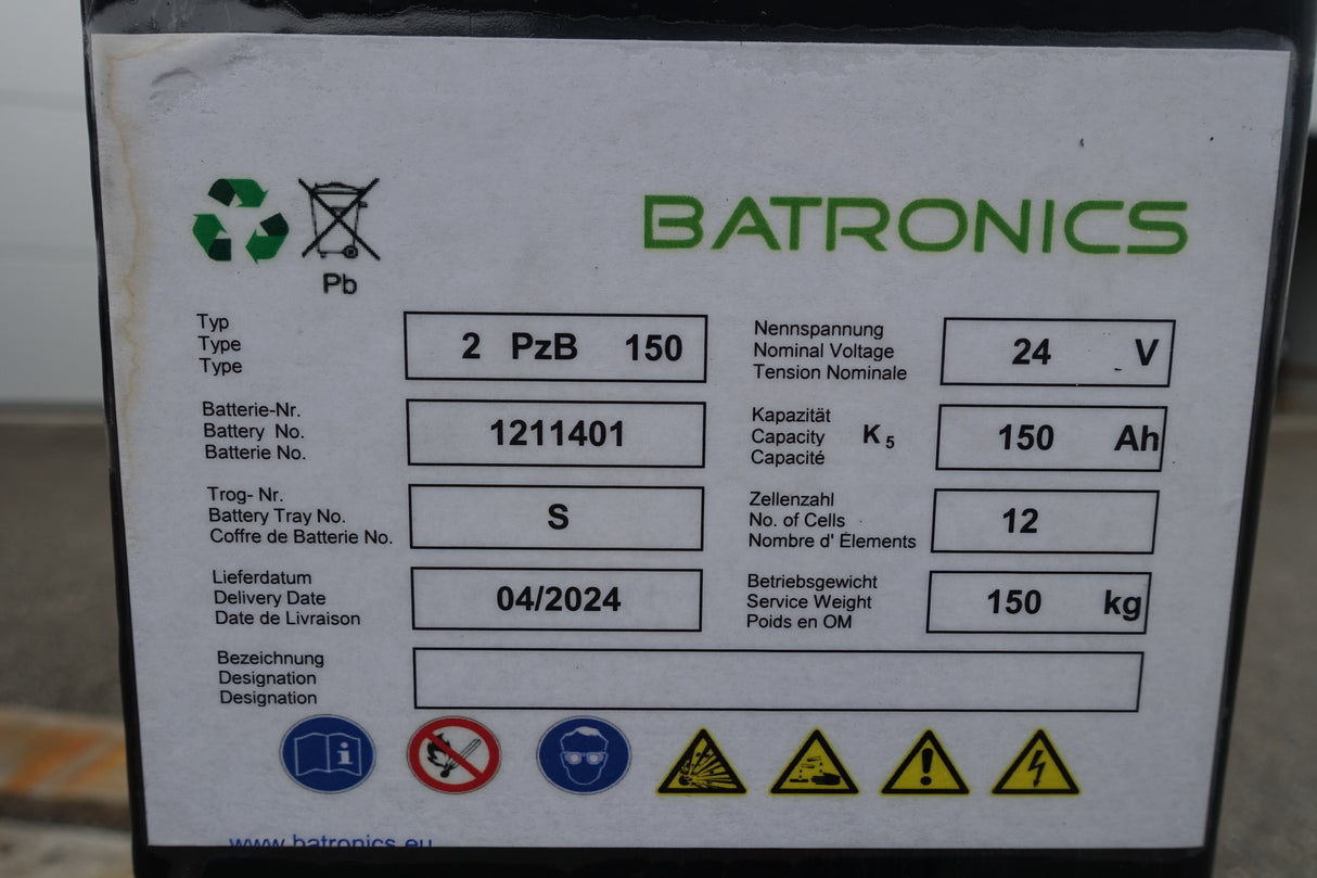 Forklift battery 24V 2PzB150