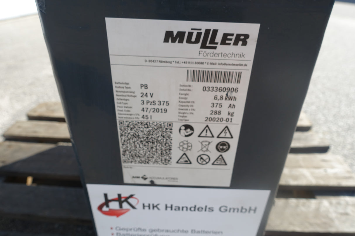 Staplerbatterie 24V 3PzS375