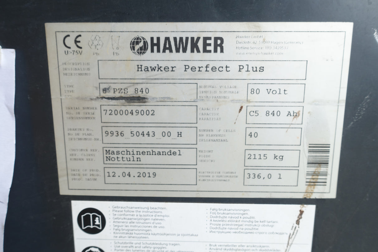 Staplerbatterie 80V 6PzS840