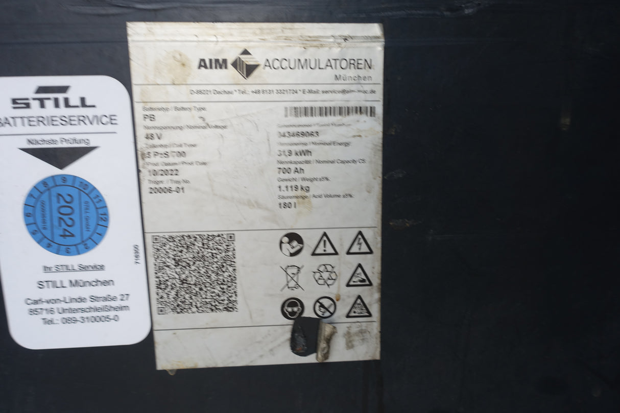 Staplerbatterie 48V 5PzS700