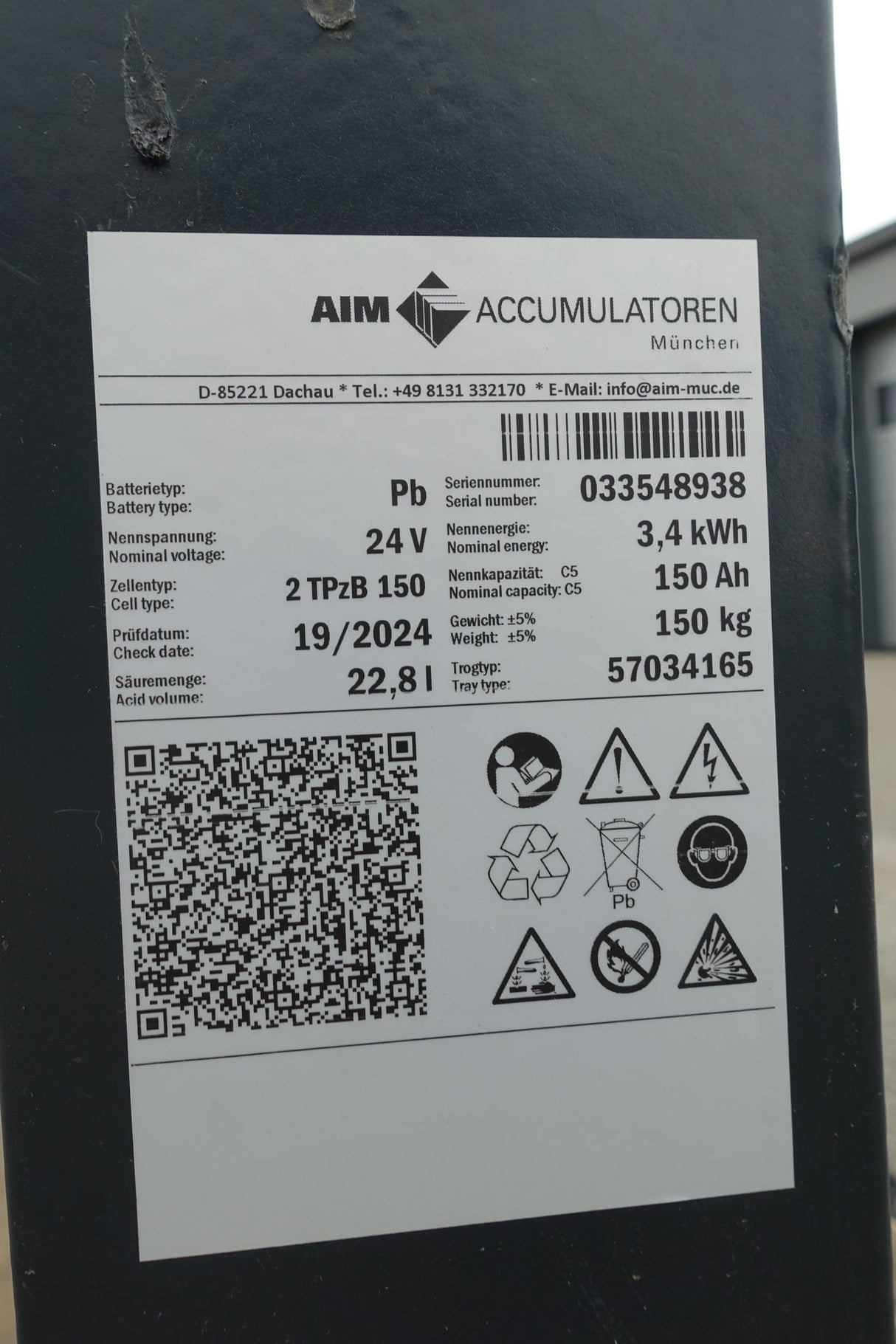 AIM Staplerbatterie 24V 2PzB150